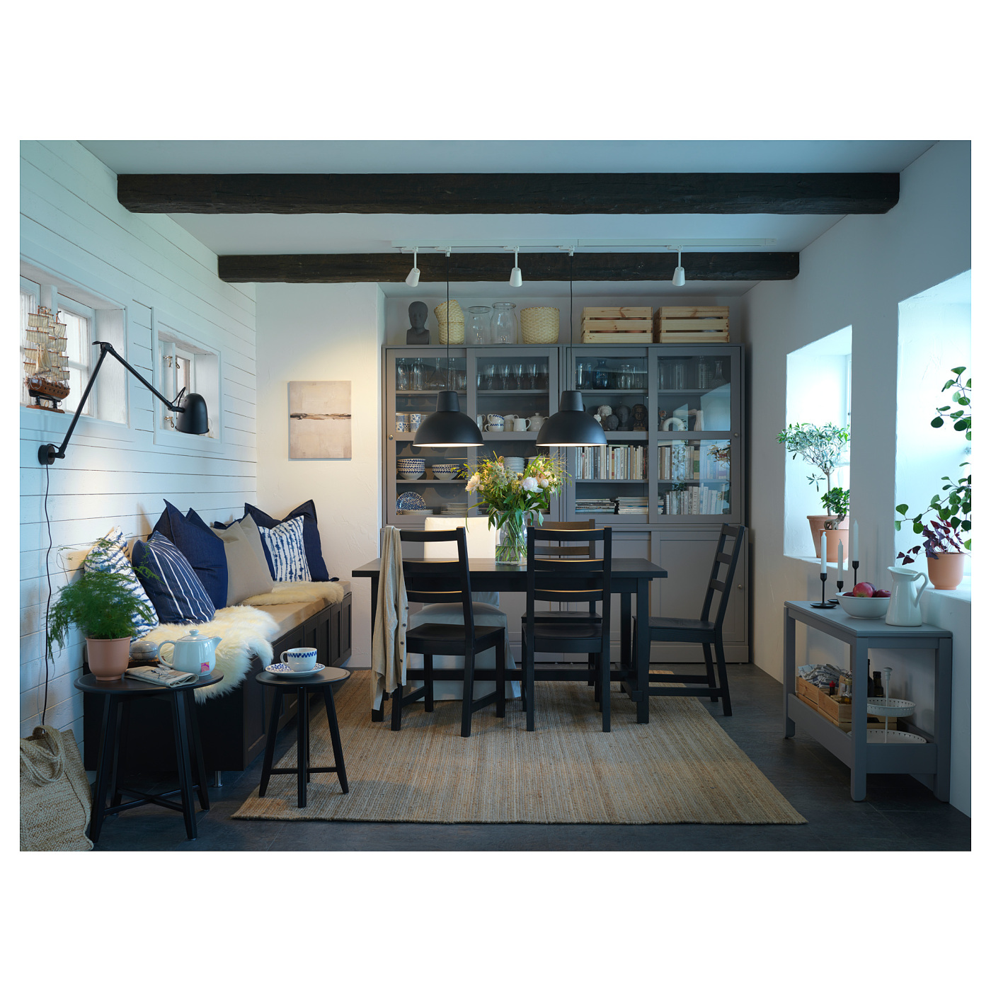 NORDVIKEN / NORDVIKEN table and 4 chairs black/black - IKEA