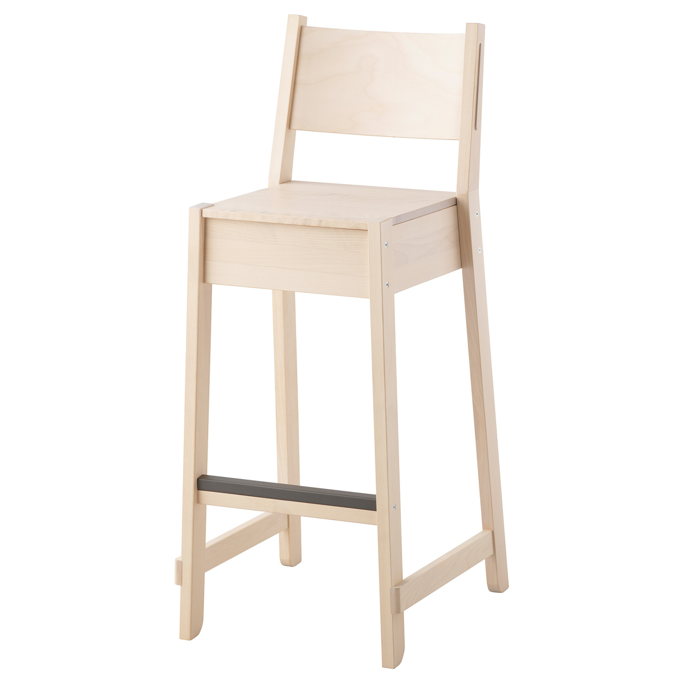 NORRÅKER bar stool with backrest birch - IKEA
