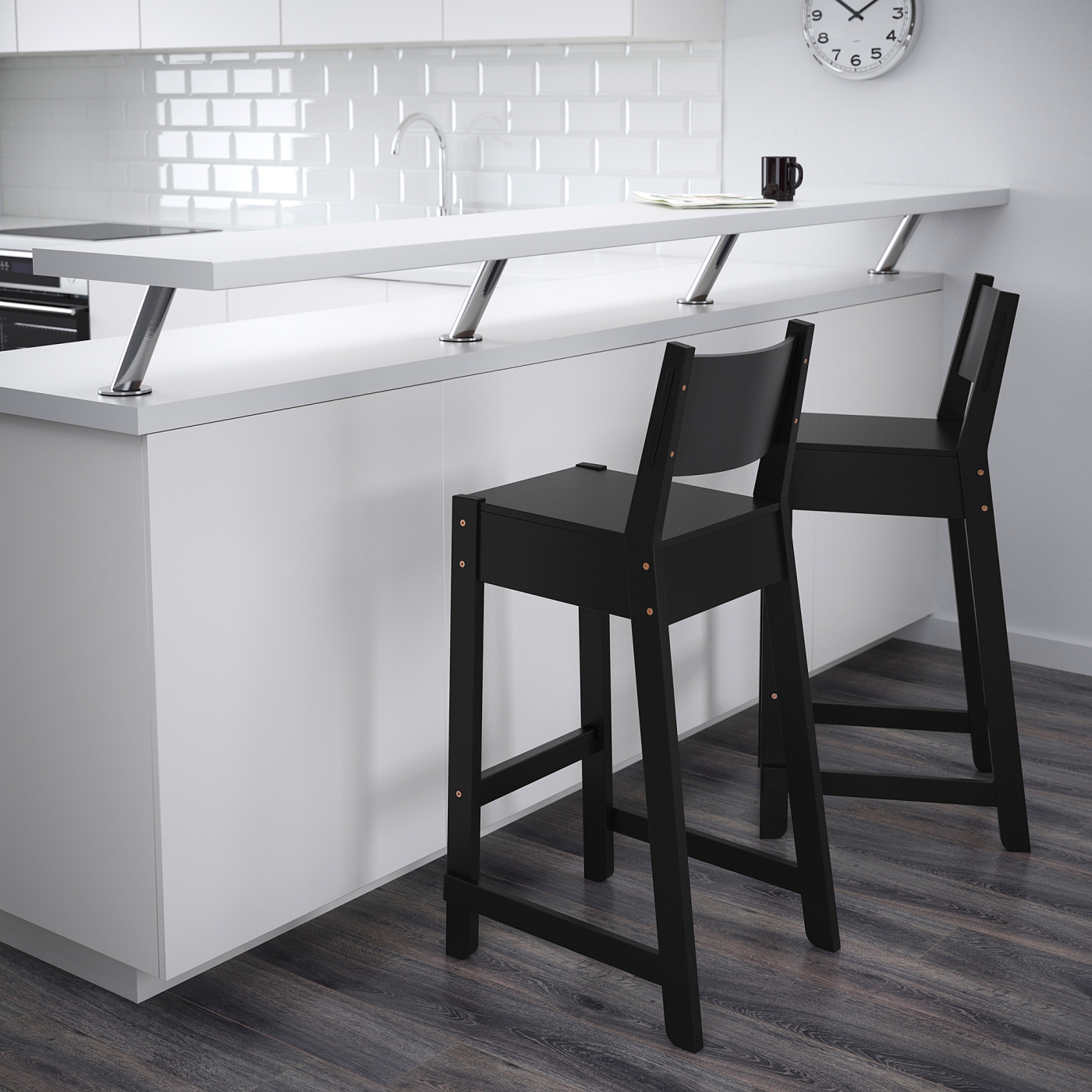 IKEA NORRÅKER バースツール NORRÅKER bar stool with backrest black - IKEA