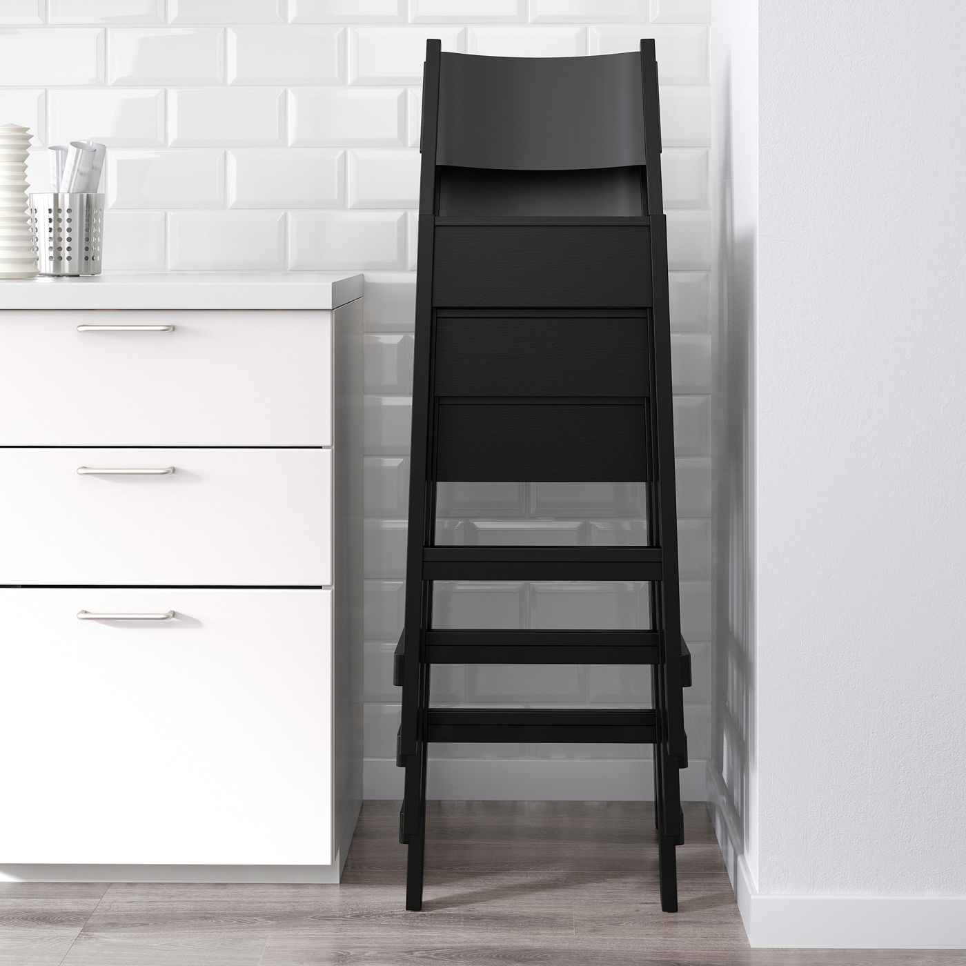 NORRÅKER bar stool with backrest black - IKEA
