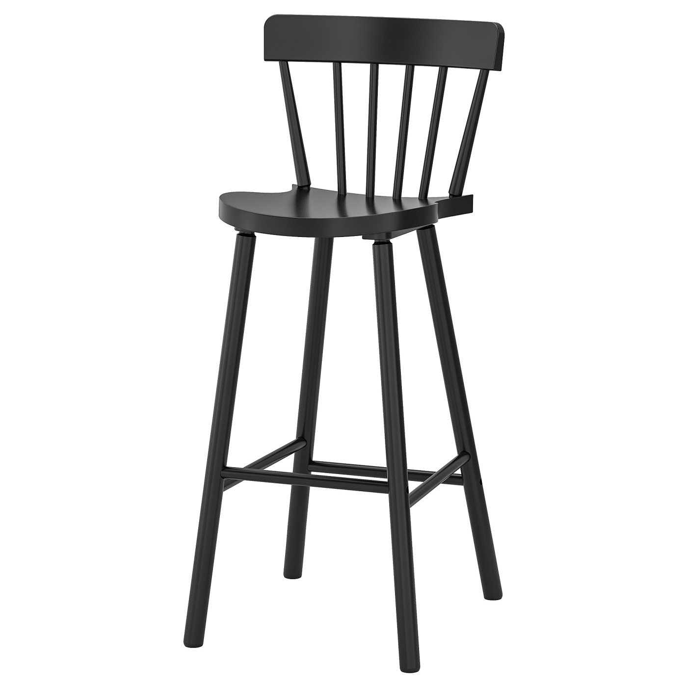 NORRARYD bar stool with backrest black - IKEA