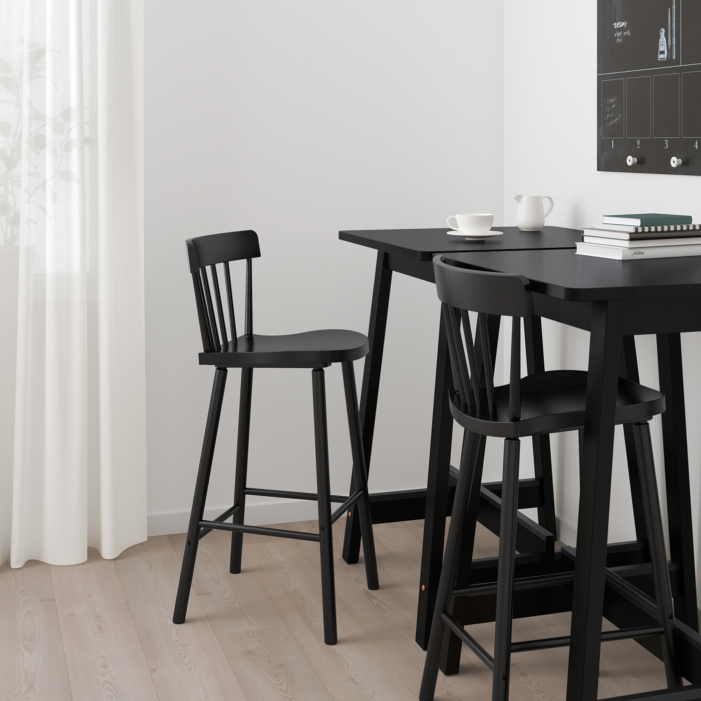NORRARYD bar stool with backrest black - IKEA