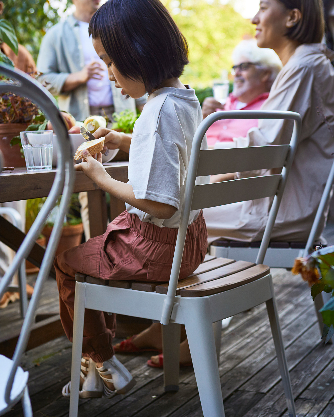 NORRMANSÖ chair, outdoor in/outdoor beige/acacia - IKEA