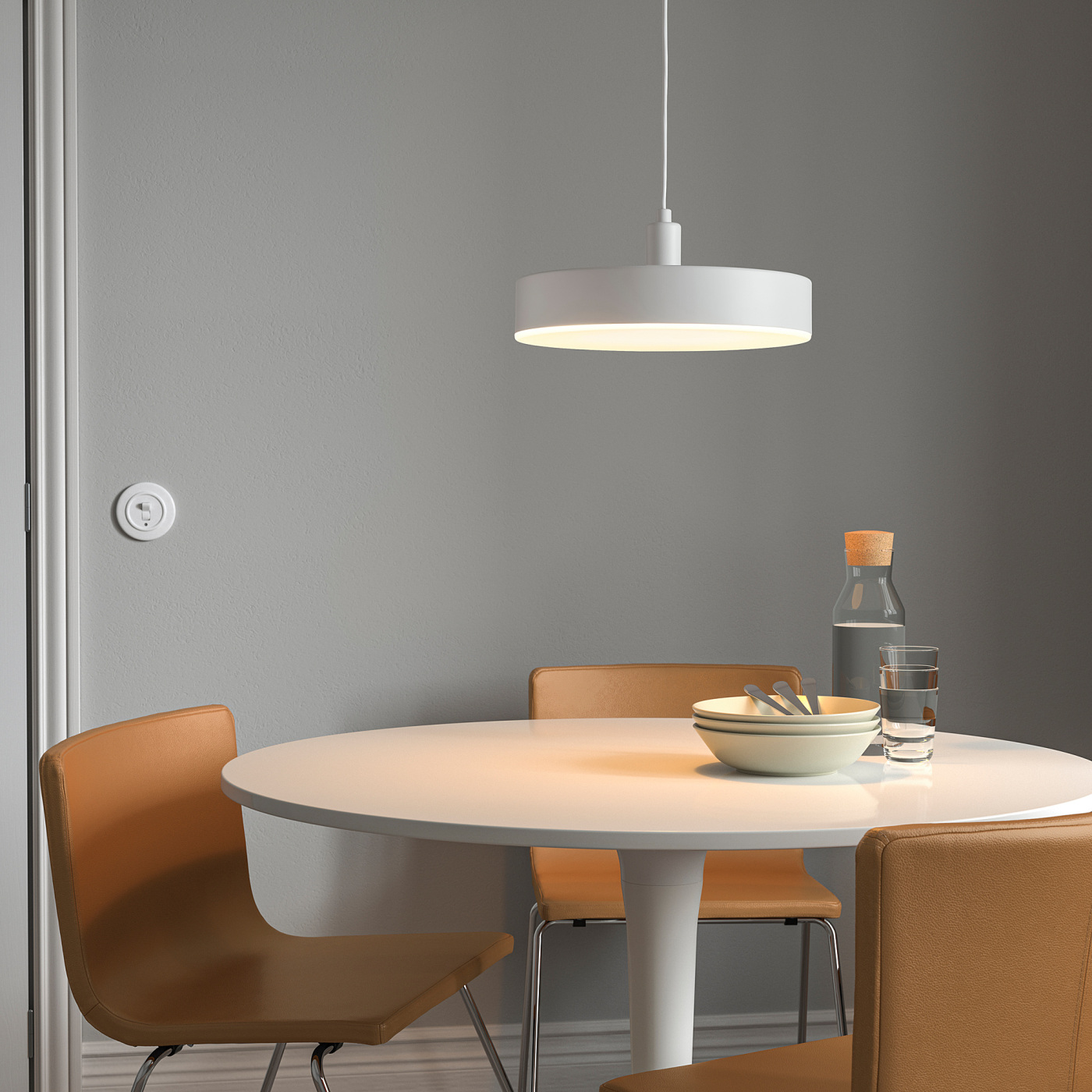 ペンダントライト 円形 ホワイト NYMANE IKEA 40cm spectrum/white white dimmable wireless lamp, pendant LED NYMÅNE 2個セット シーリングライト・天井照明