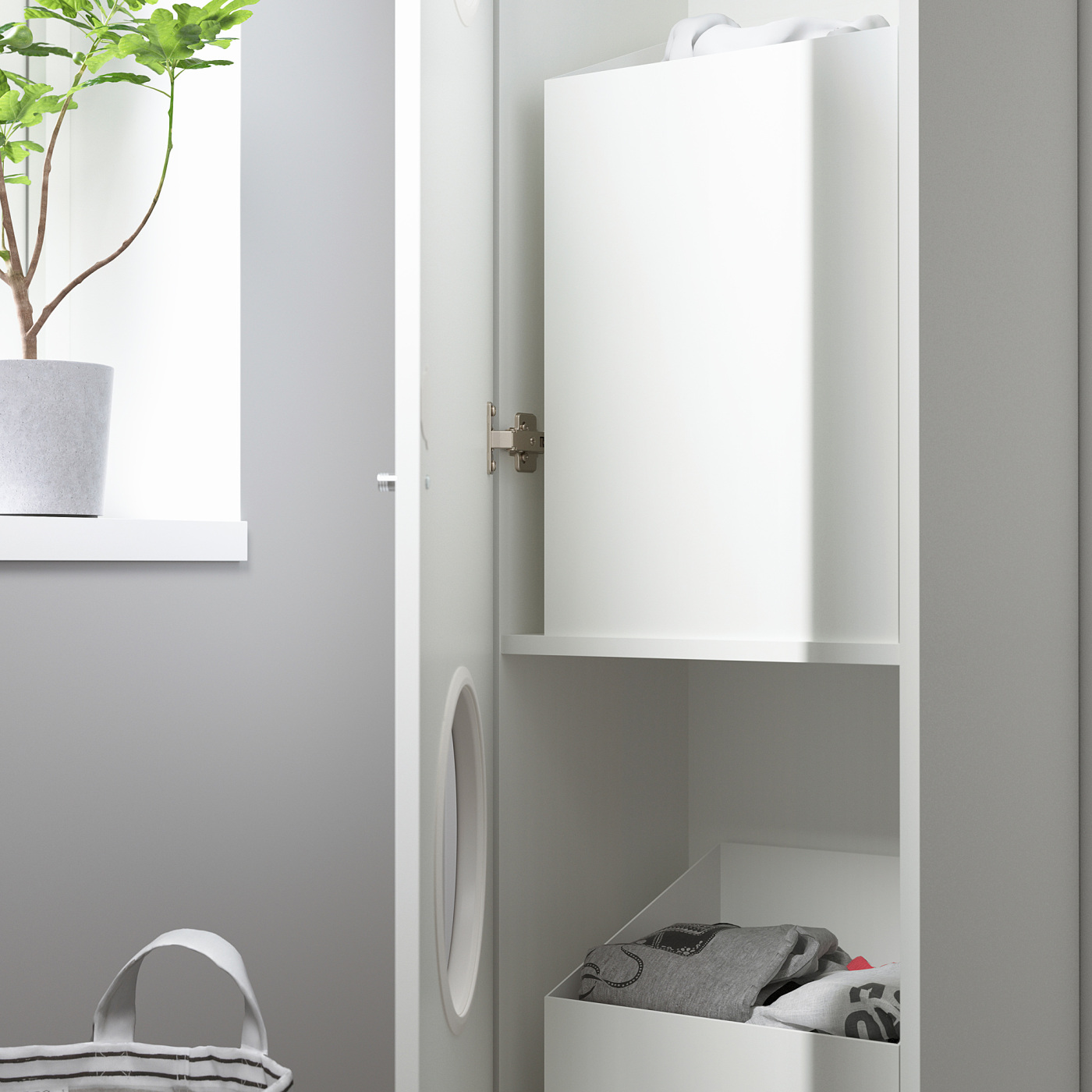 NYSJÖN storage combination for laundry white - IKEA
