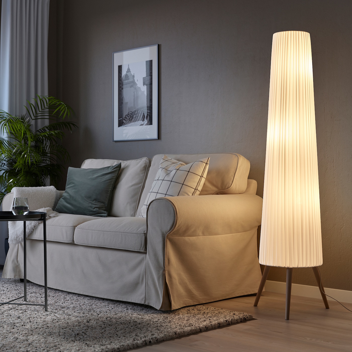 ÖKENSAND floor lamp beech/white - IKEA