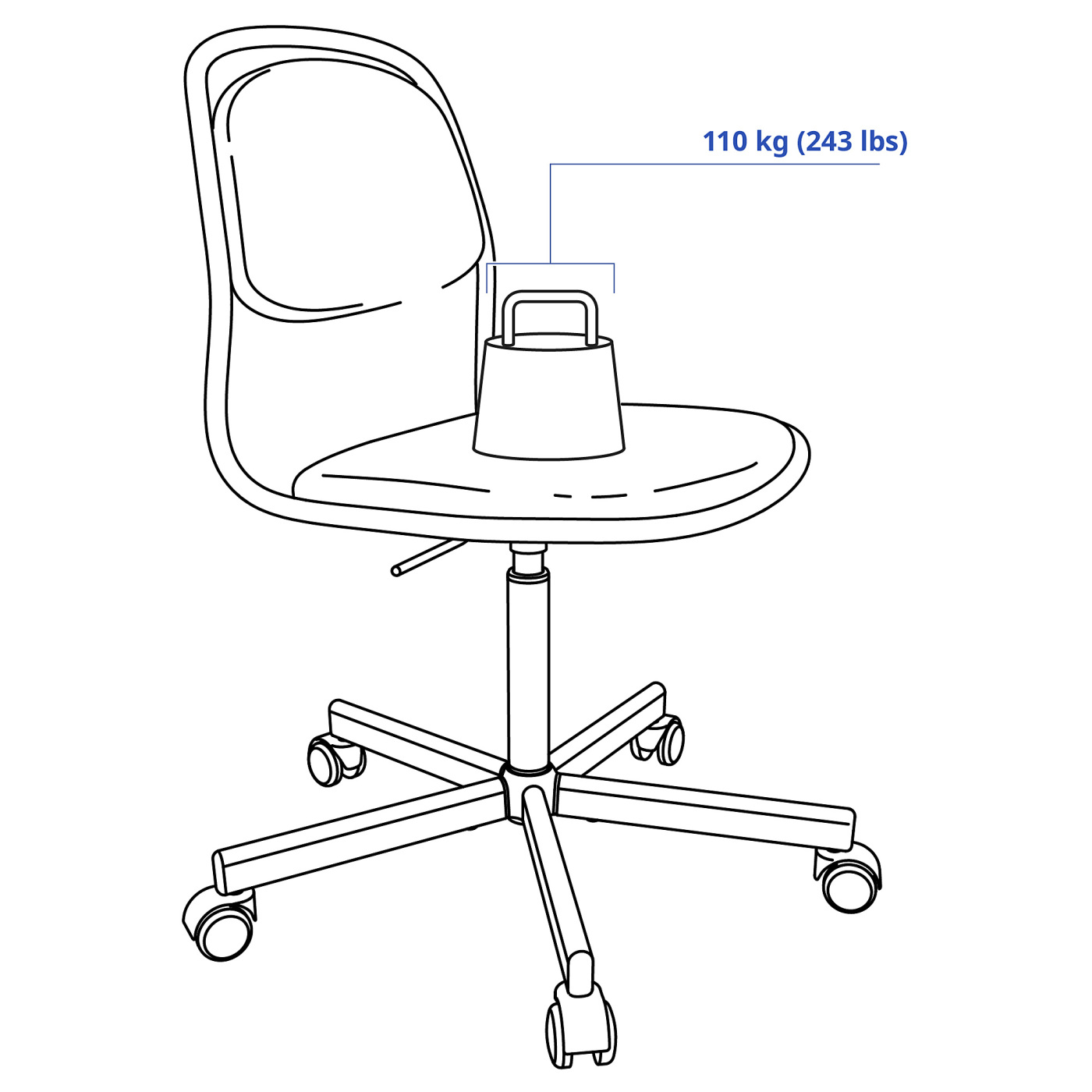 ÖRFJÄLL swivel chair black/Vissle blue - IKEA