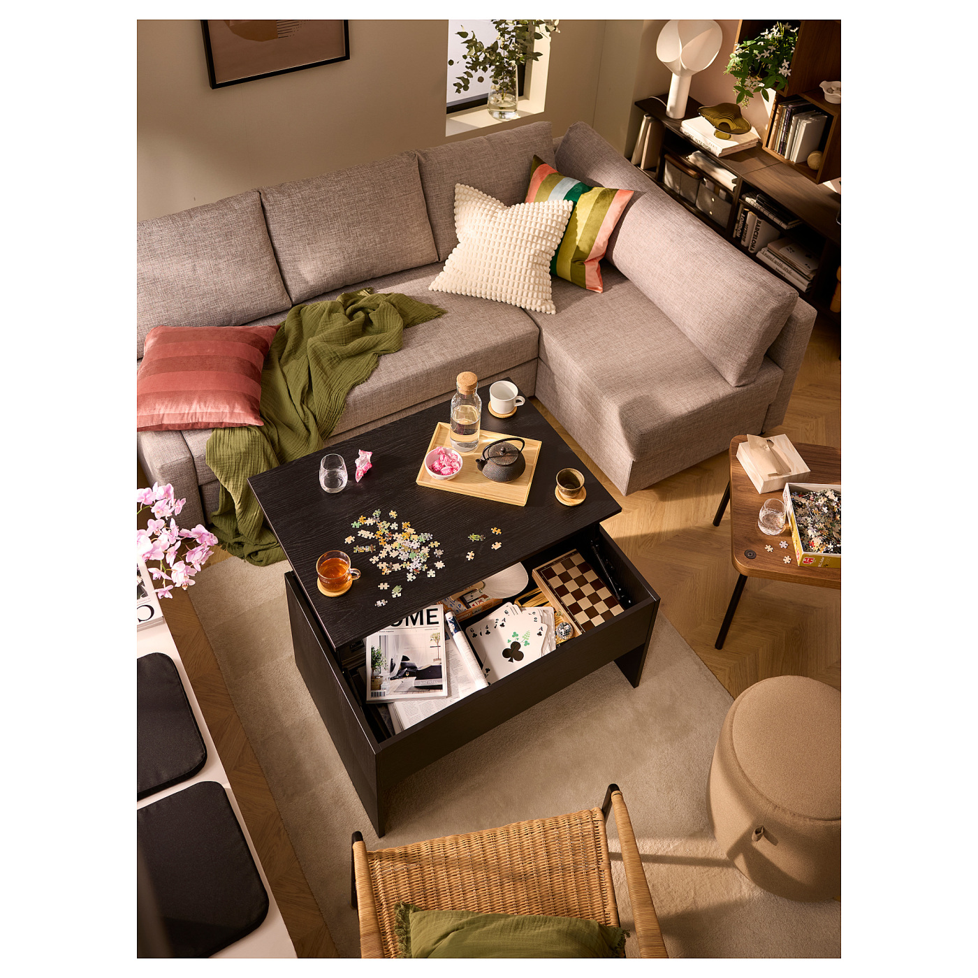 ÖSTAVALL adjustable coffee table black - IKEA