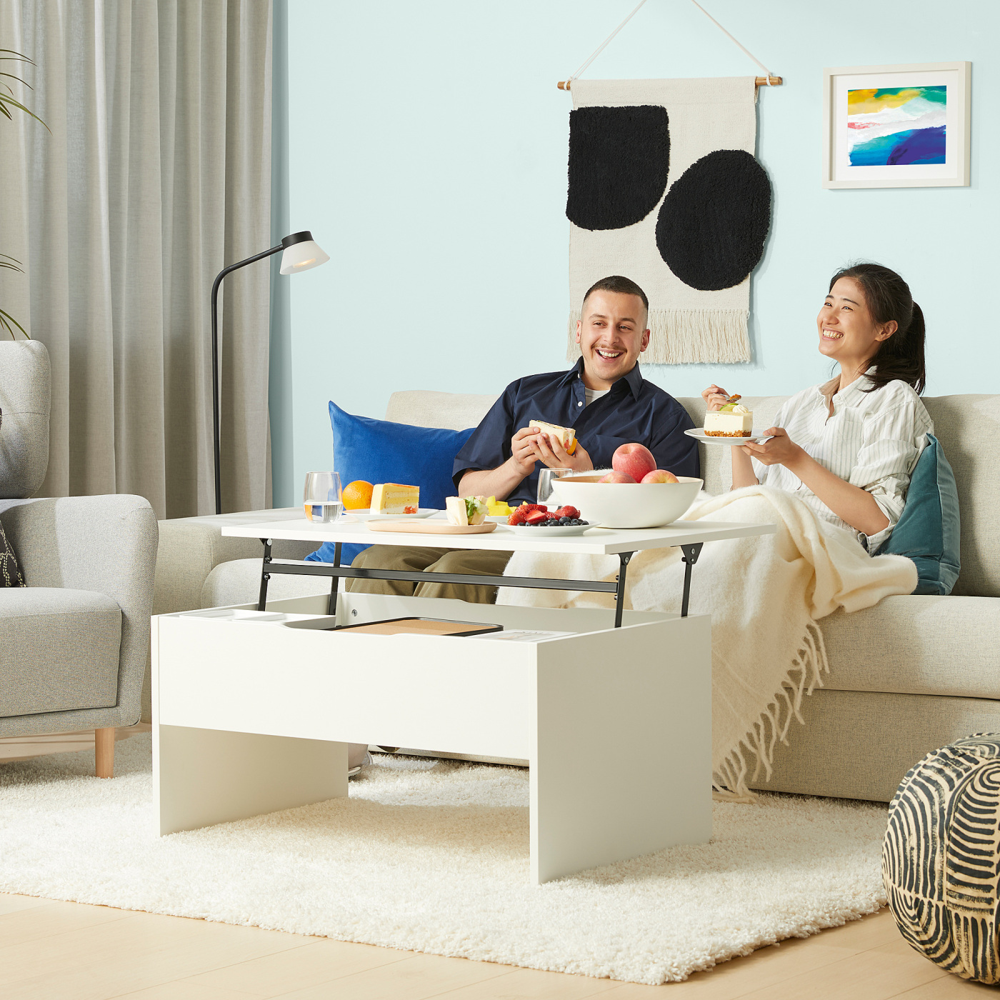 ÖSTAVALL adjustable coffee table white - IKEA