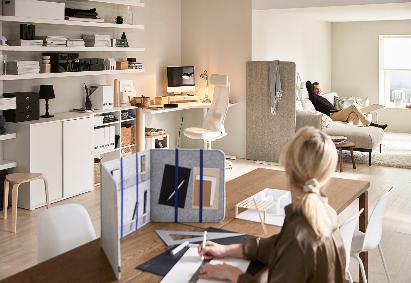 ÖVNING desk divider with compartments - IKEA