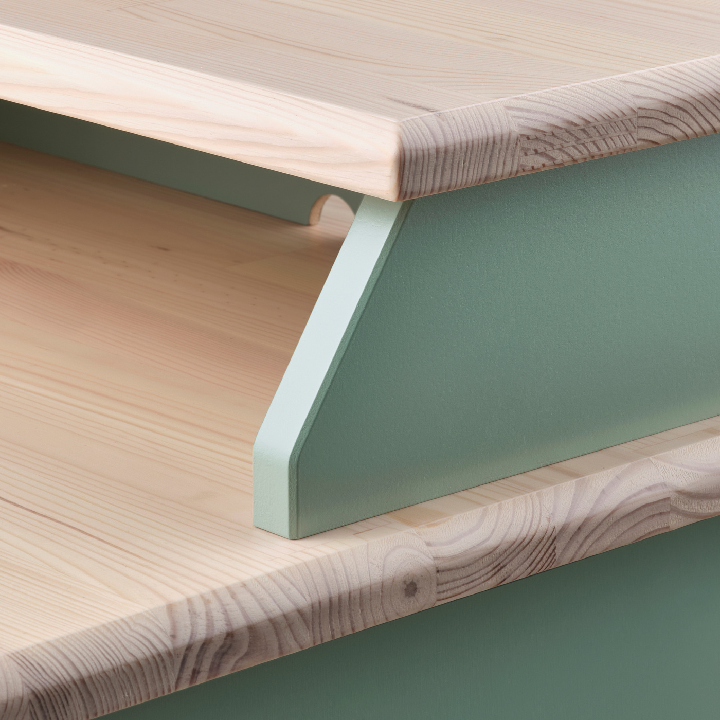 OLDERDALEN bedside table grey-green/pine - IKEA