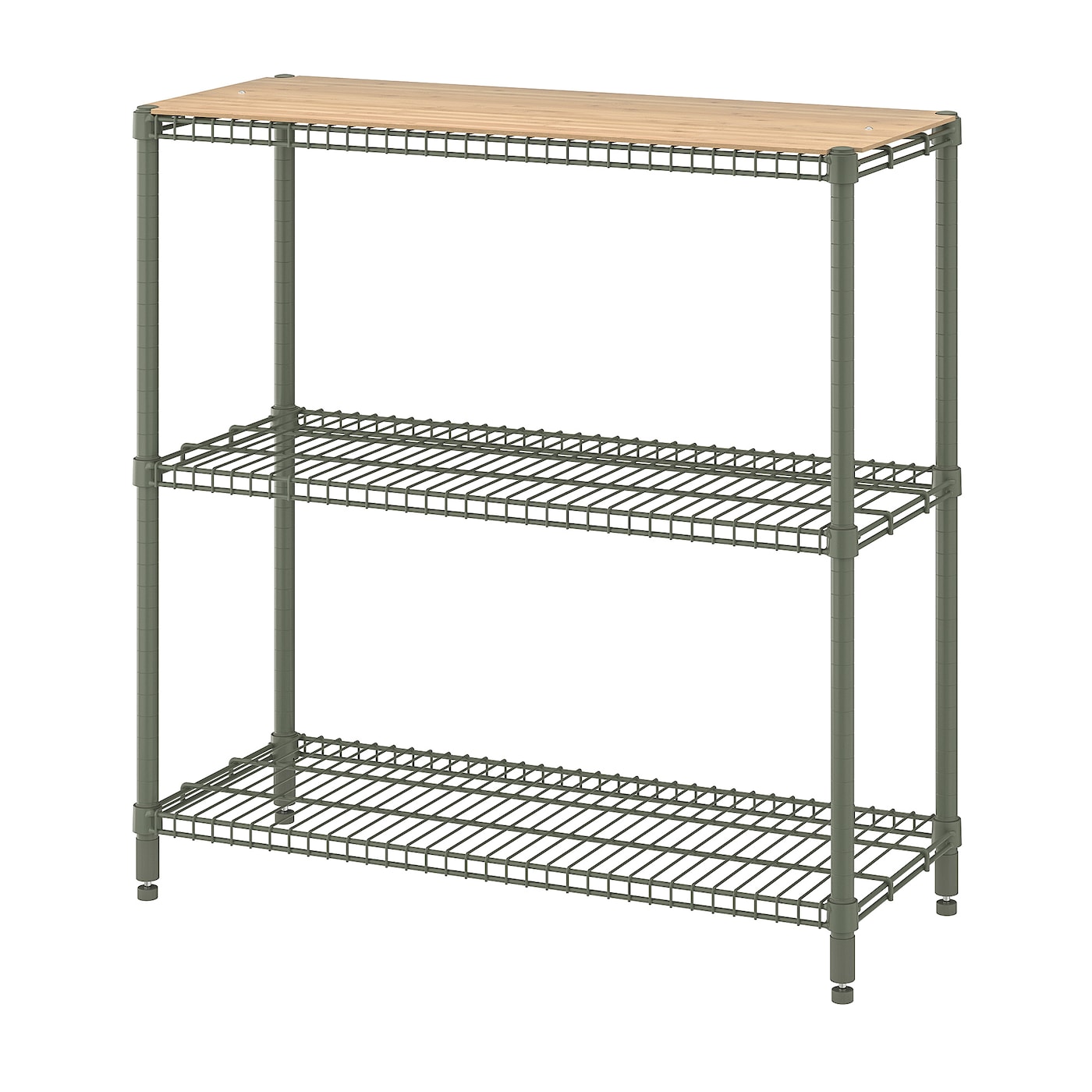 OMAR 1 shelf section grey-green bamboo - IKEA