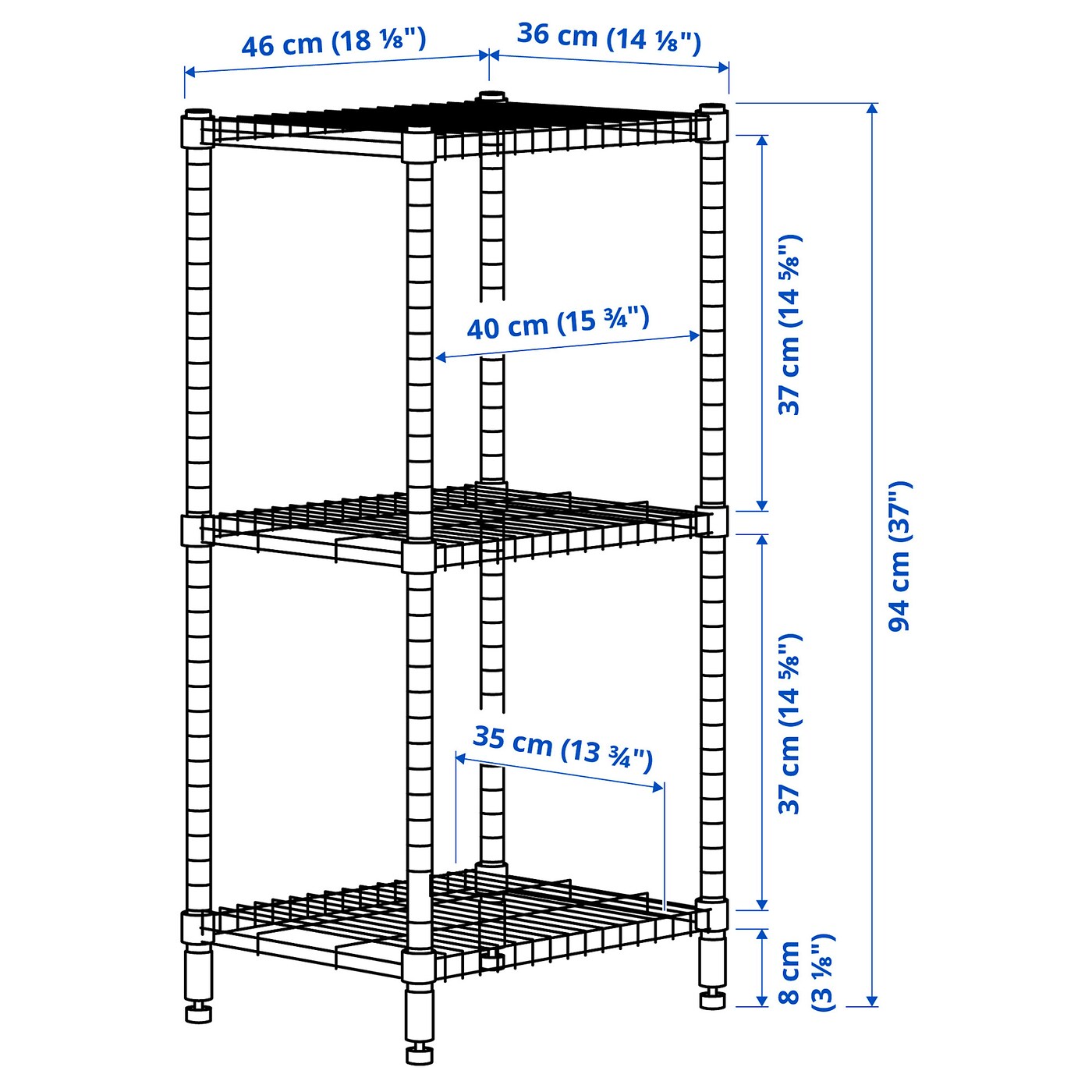 OMAR shelving unit galvanised - IKEA