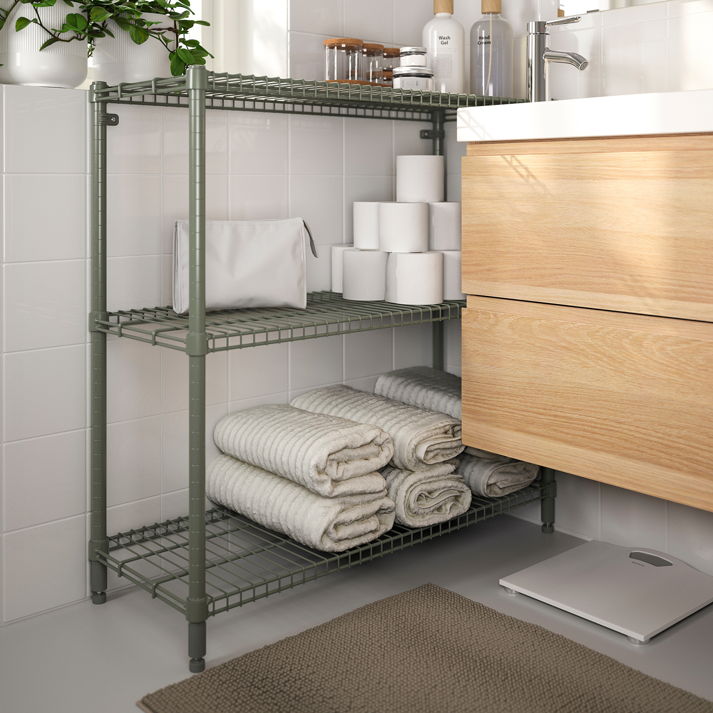 OMAR shelving unit grey-green - IKEA