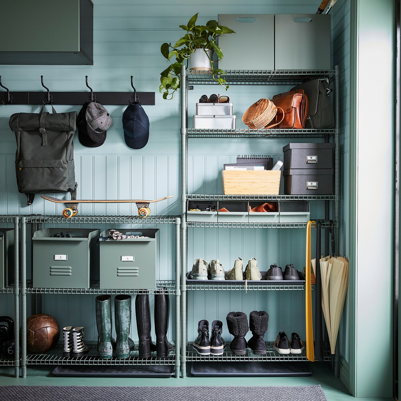 IKEA OMAR オマル　カバー4枚付き OMAR shelving unit grey-green - IKEA