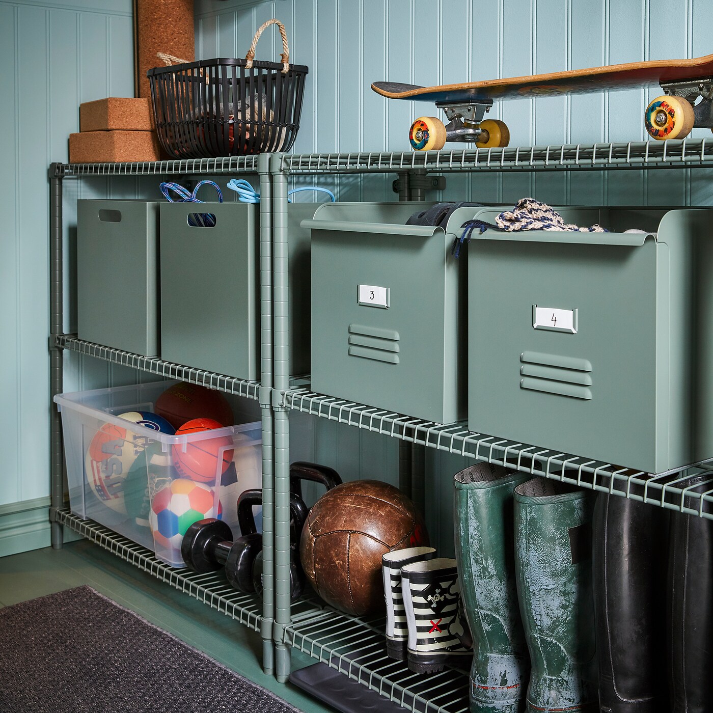 再入荷アイテム shelving OMAR unit IKEA - grey-green スチールラック・メタルラック
