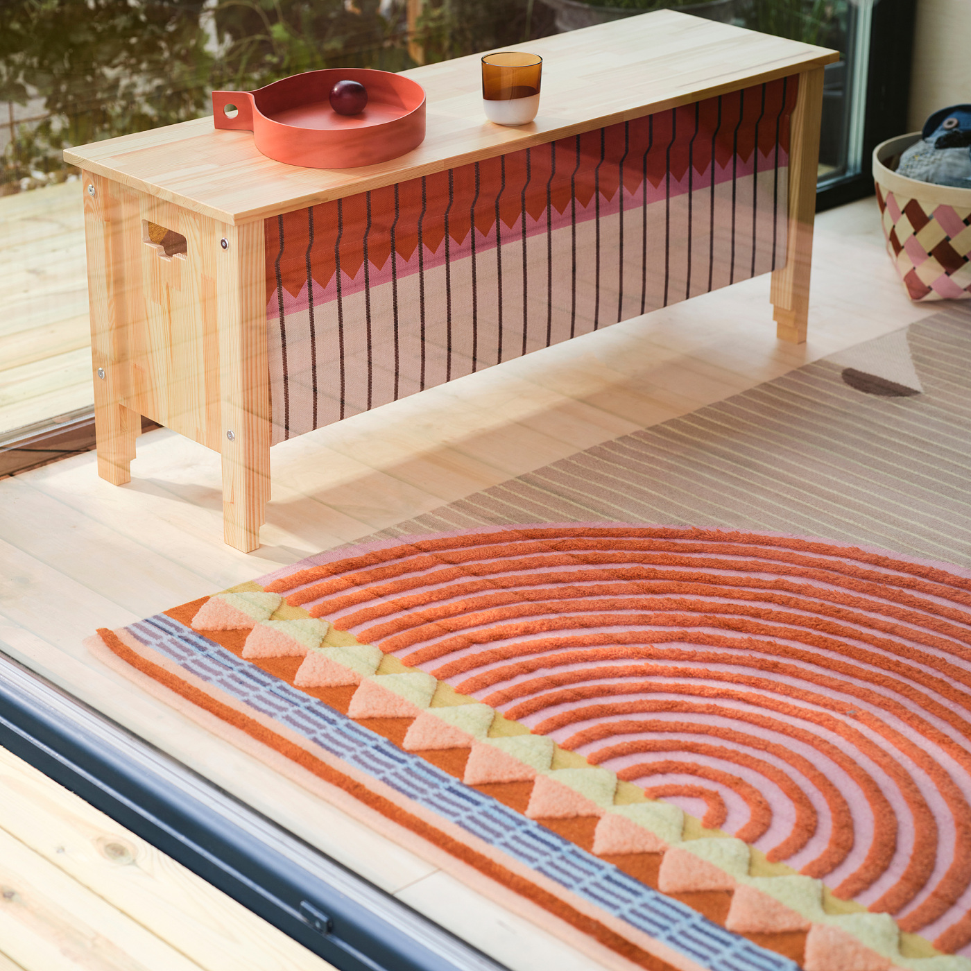 OMMJÄNGE rug, flatwoven multicolour - IKEA