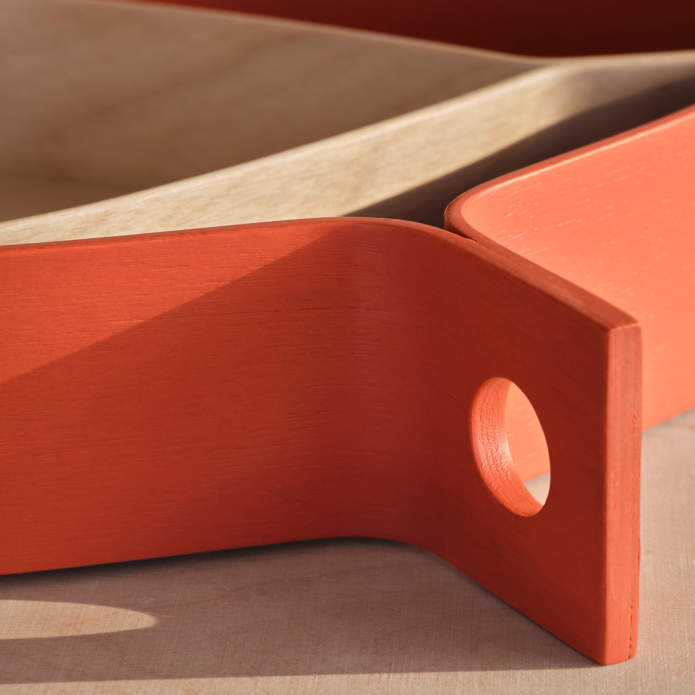 OMMJÄNGE tray, set of 2 orange/birch veneer - IKEA