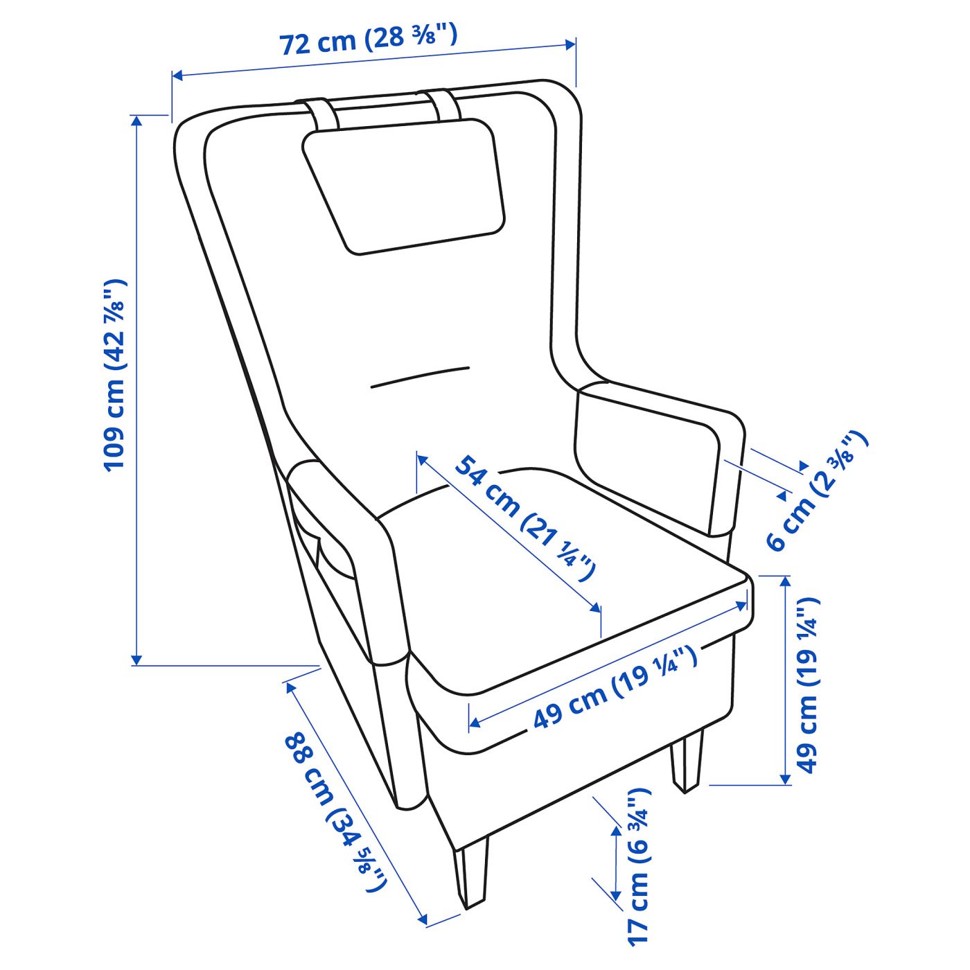 OMTÄNKSAM armchair and footstool Gunnared dark grey - IKEA