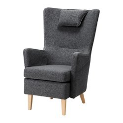 OMTÄNKSAM armchair and footstool Gunnared dark grey - IKEA