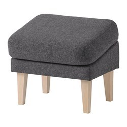 OMTÄNKSAM armchair and footstool Gunnared dark grey - IKEA