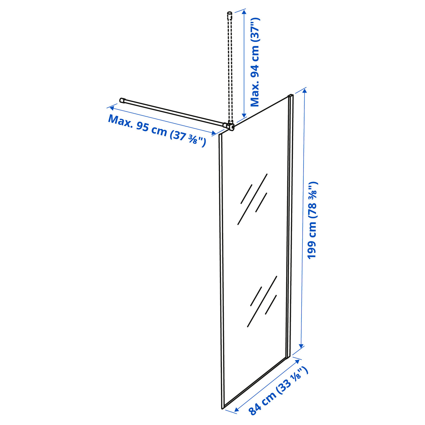 OPPEJEN shower screen glass - IKEA