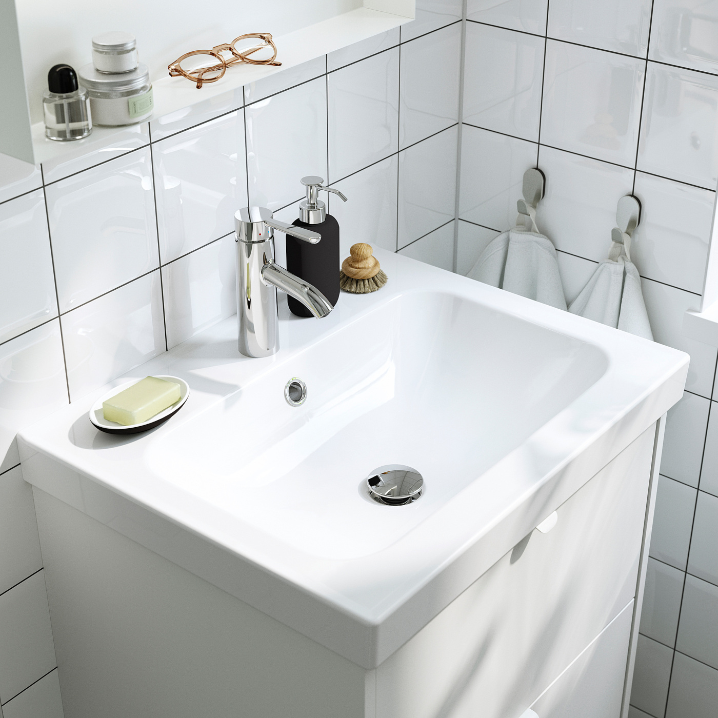 ORRSJÖN wash-basin with water trap white - IKEA