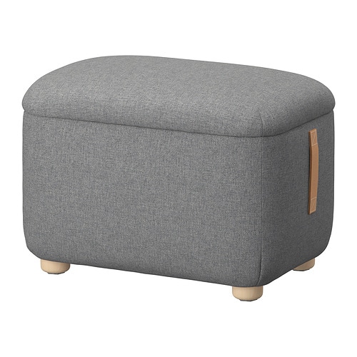 GAMLEHULT footstool with storage rattan/anthracite - IKEA