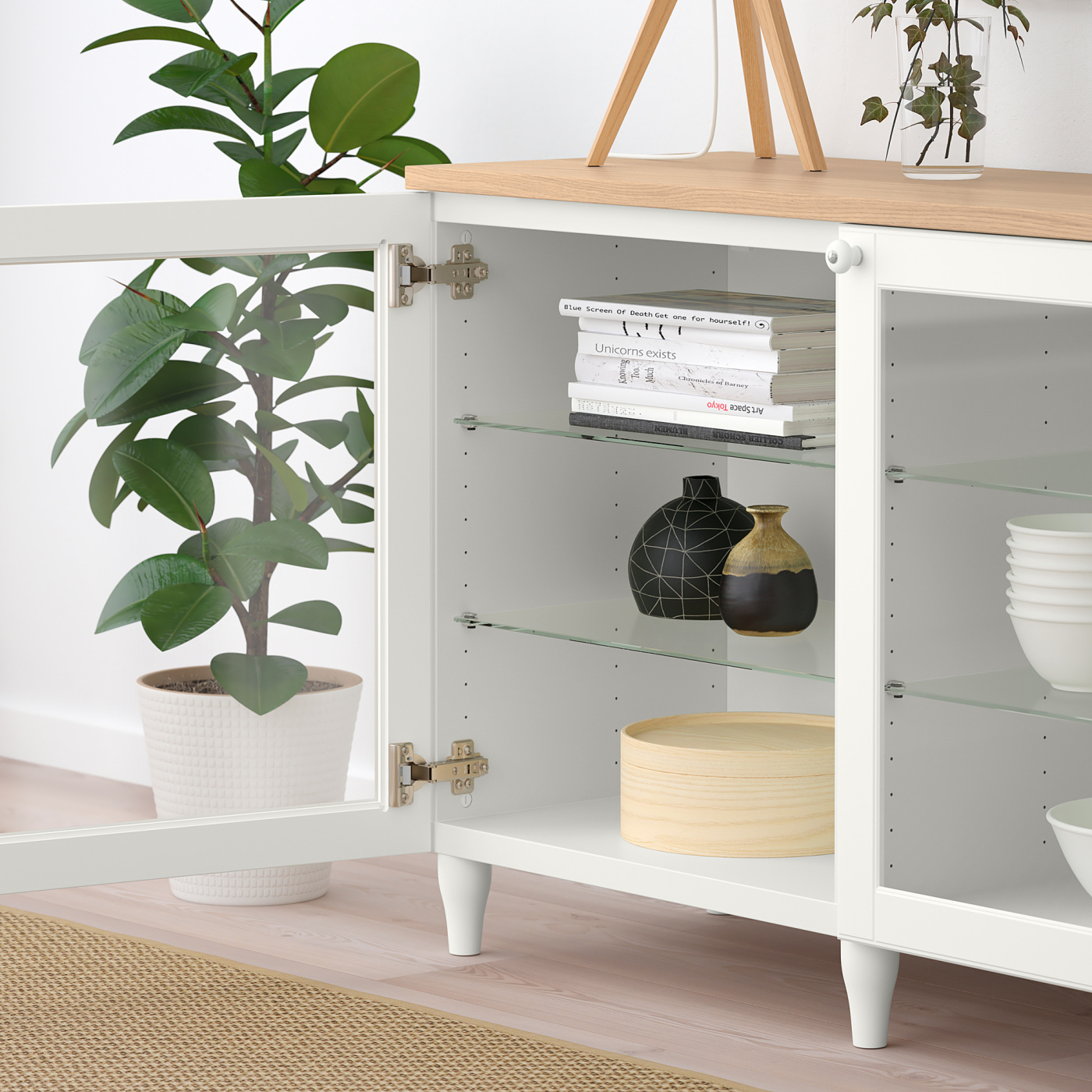 OSTVIK glass door white/clear glass - IKEA