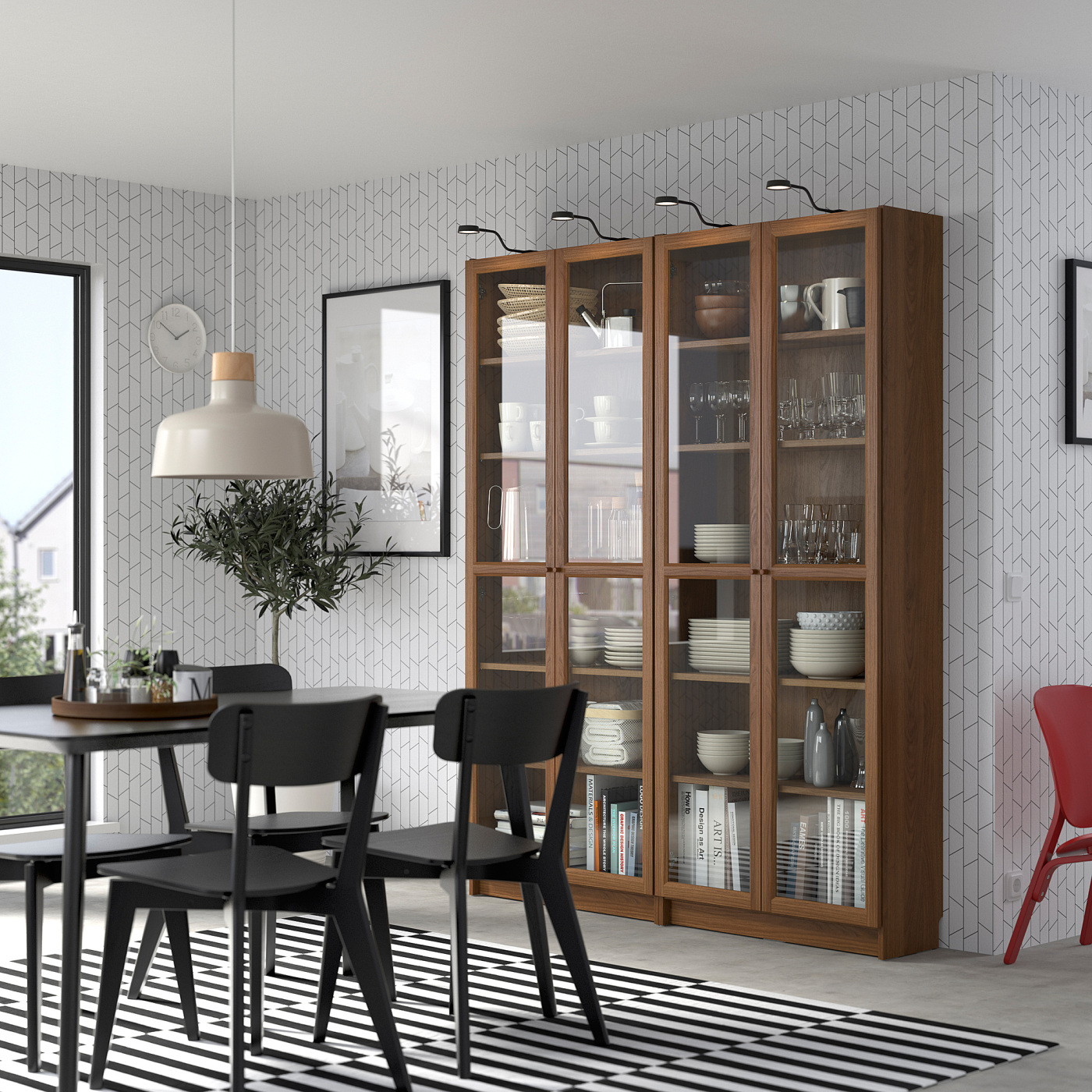 OXBERG glass door brown walnut effect - IKEA