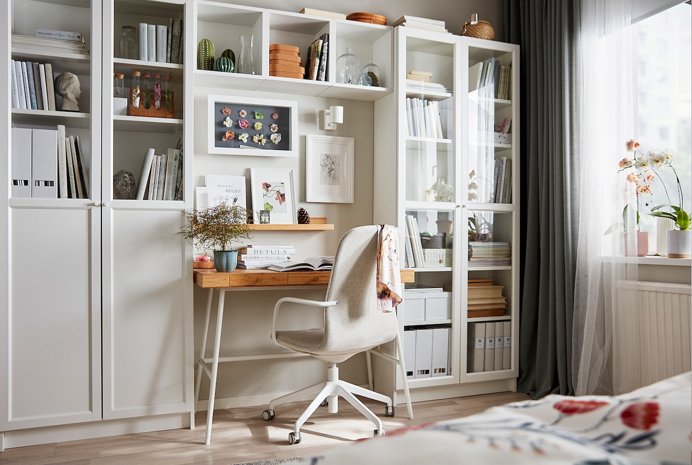 (友夢) IKEA BILLY OXBERG ピース1 BILLY / OXBERG Bookcase with desk, white, 311/2x791/2
