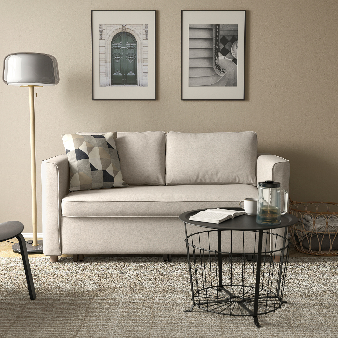 PÄRUP 2-seat sofa-bed Gunnared beige - IKEA
