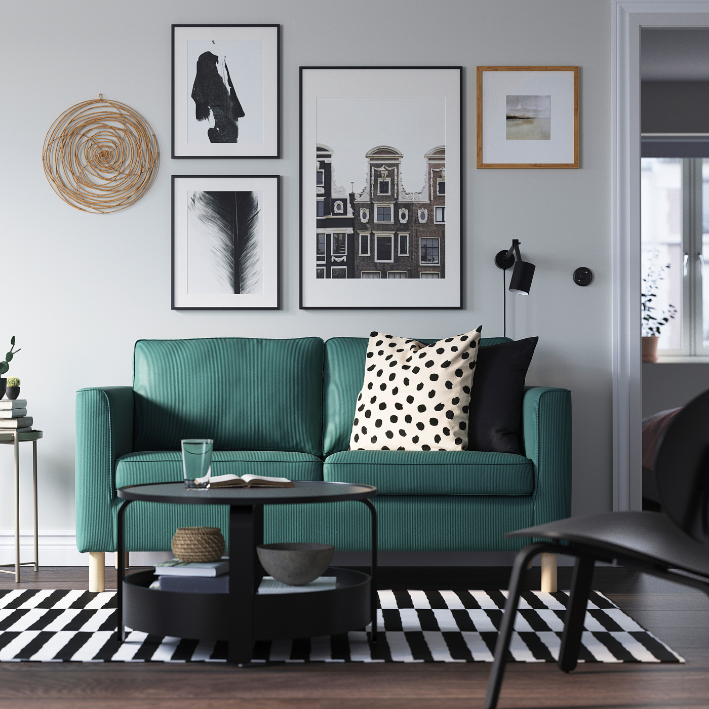 PÄRUP 2-seat sofa Kelinge grey-turquoise - IKEA