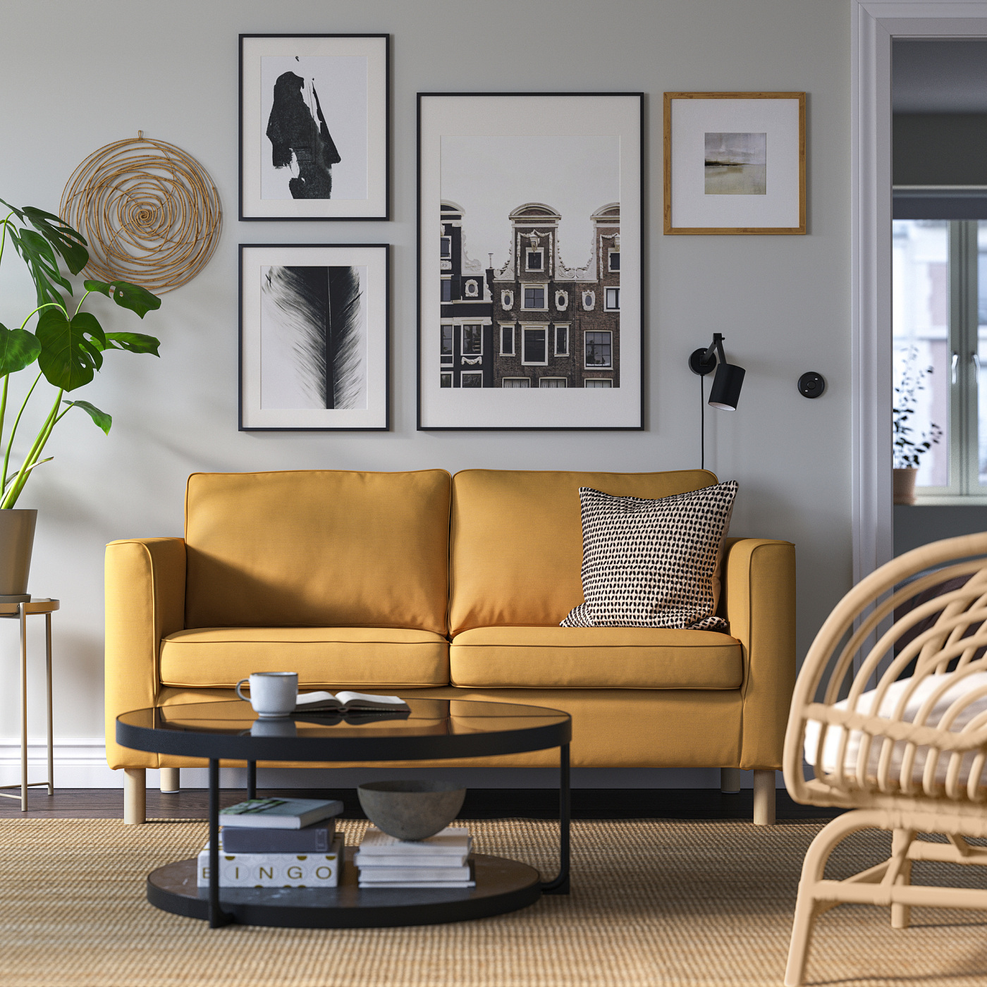 PÄRUP 2-seat sofa Vissle yellow-brown - IKEA