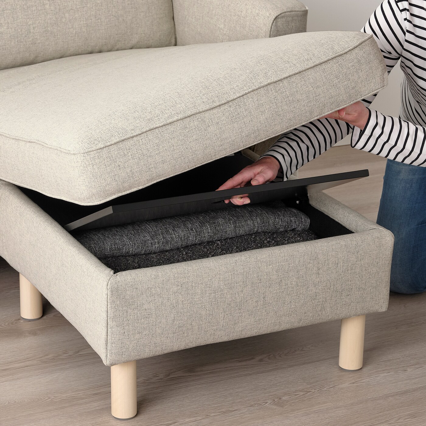 PÄRUP 3-seat sofa with chaise longue Gunnared beige - IKEA