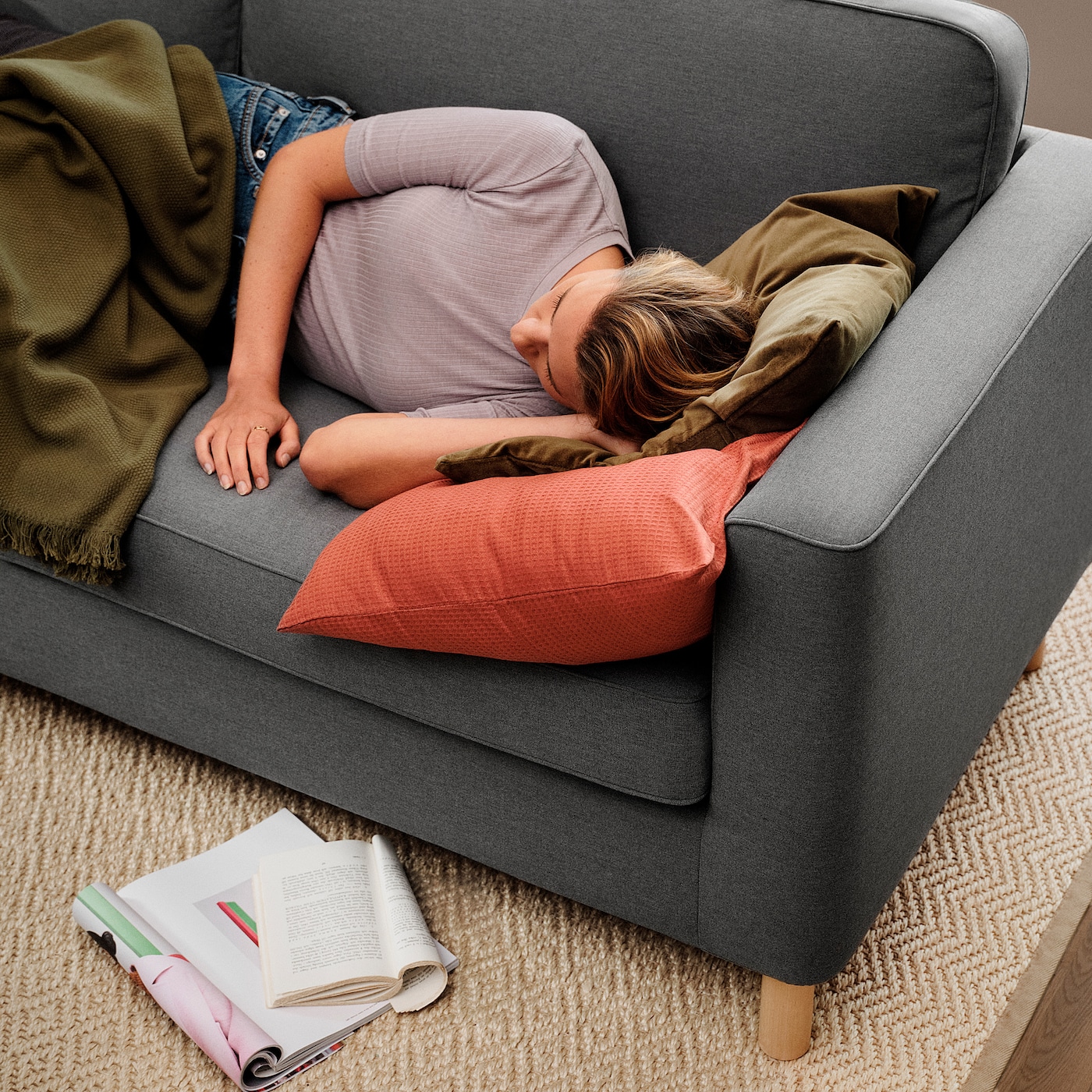 PÄRUP 3-seat sofa with chaise longue Vissle grey - IKEA