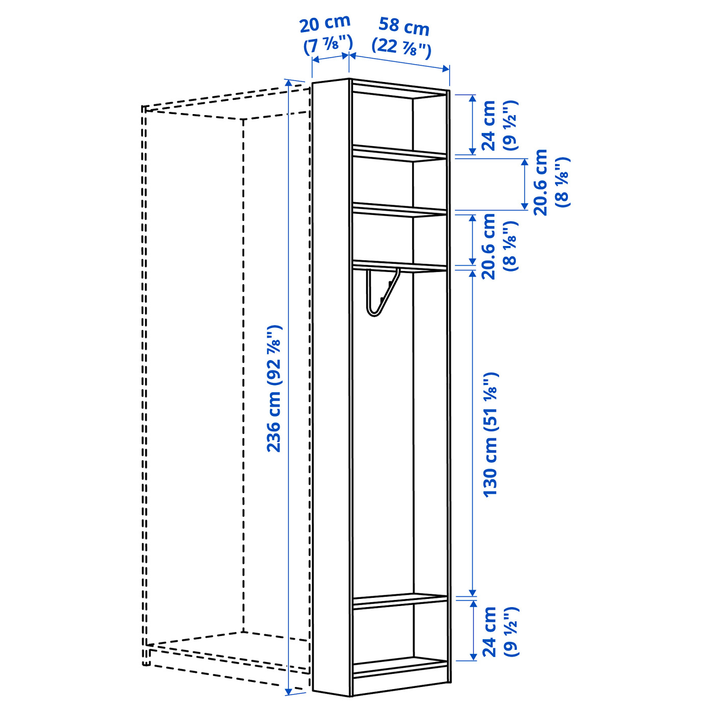 PAX add-on end-unit oak effect - IKEA