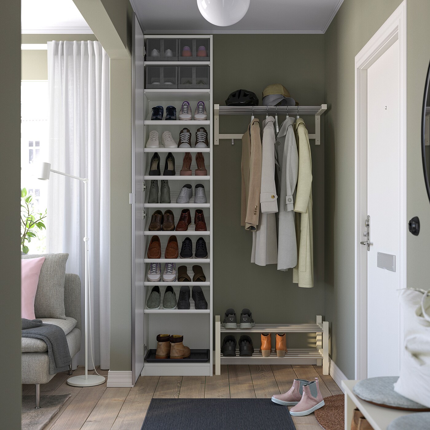 PAX / ÅHEIM wardrobe combination white/mirror glass - IKEA