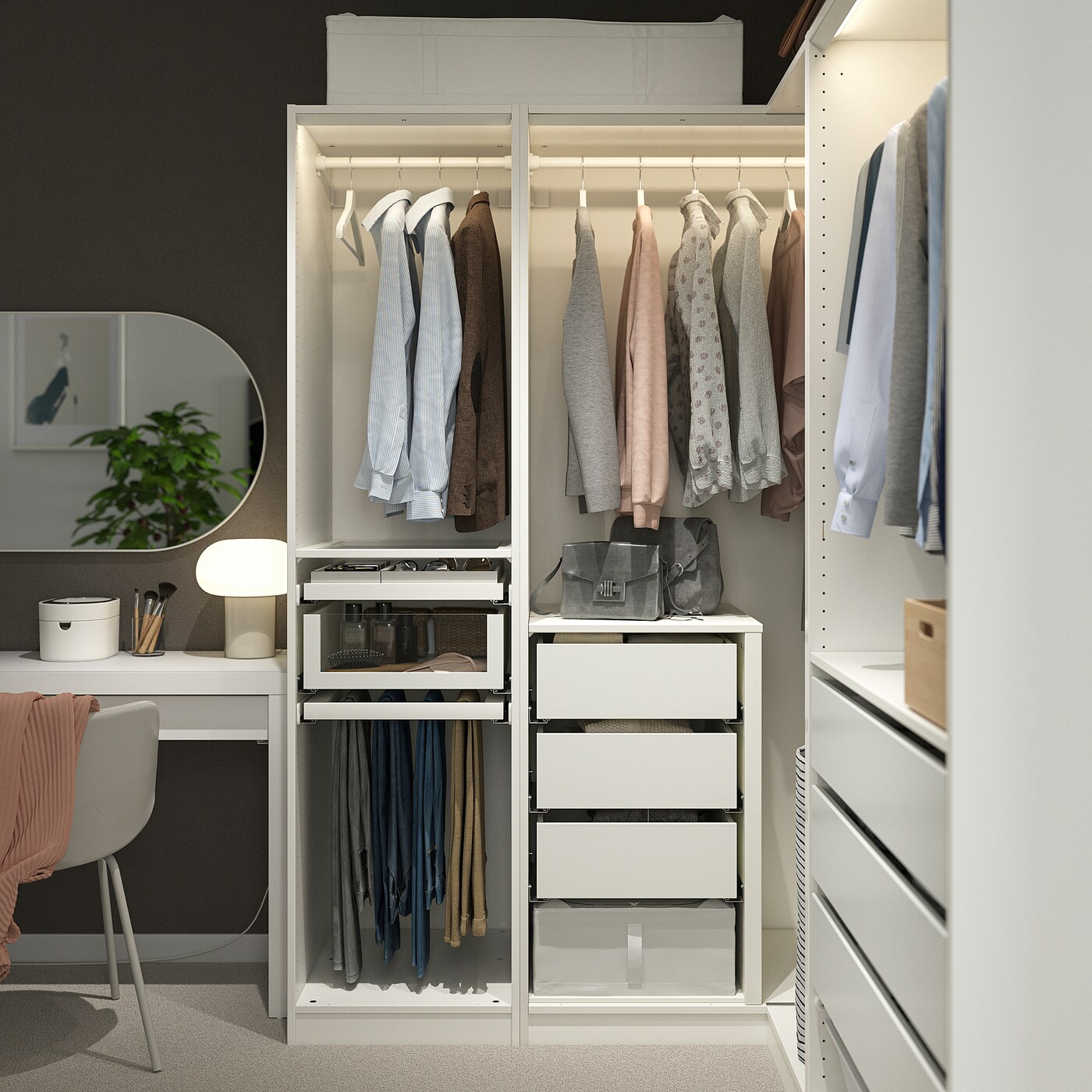 PAX パックス ワードローブコンビネーション, ホワイト, 150x58x201 cm - IKEA