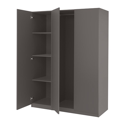 PAX / FORSAND wardrobe combination dark grey/dark grey - IKEA