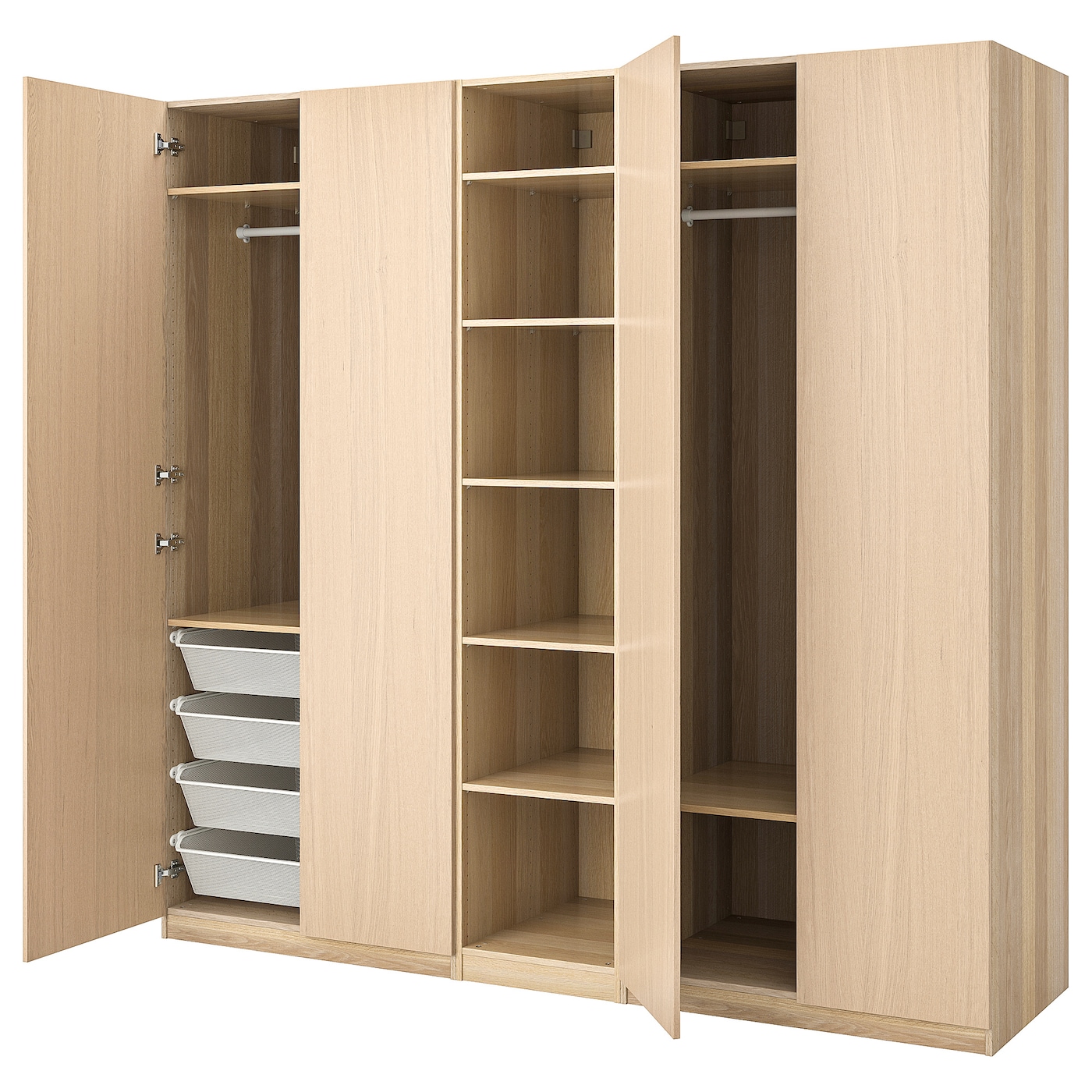 ike　Iセット PAX / FORSAND wardrobe white stained oak effect/white