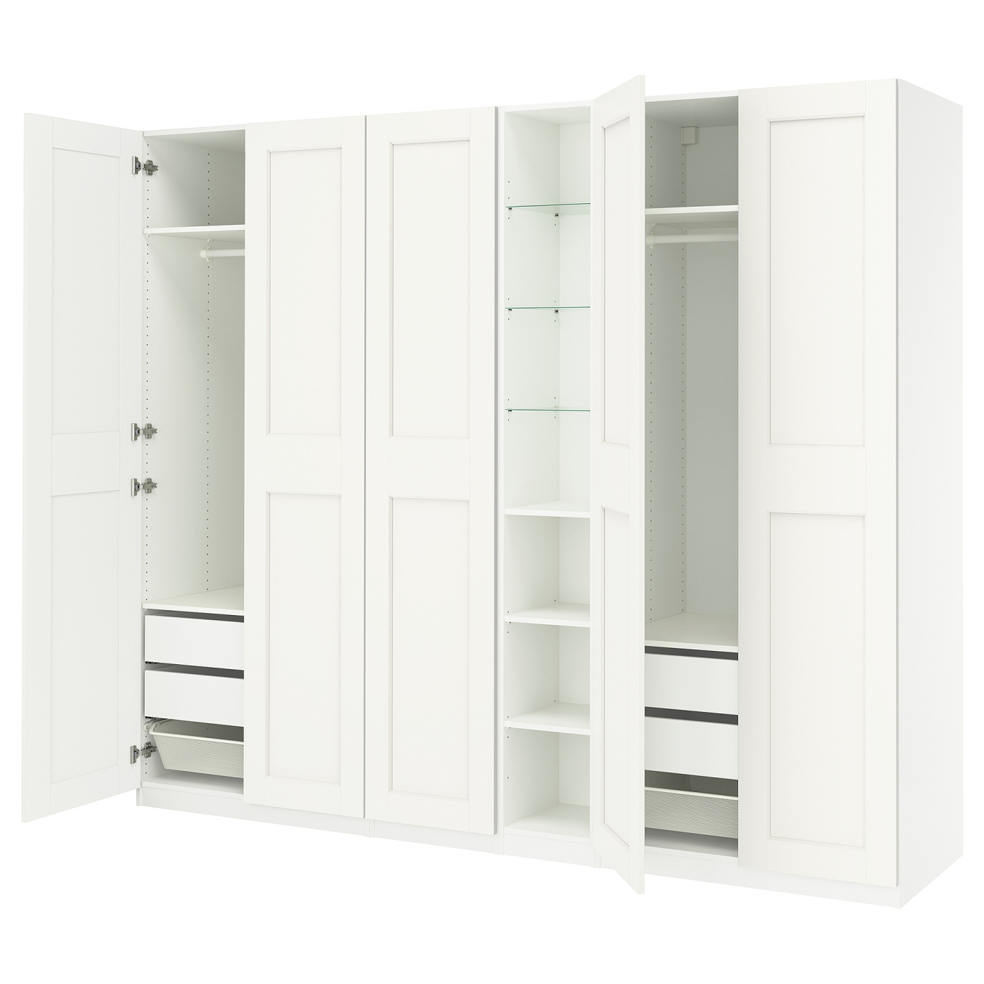 PAX / GRIMO wardrobe combination white white/white - IKEA