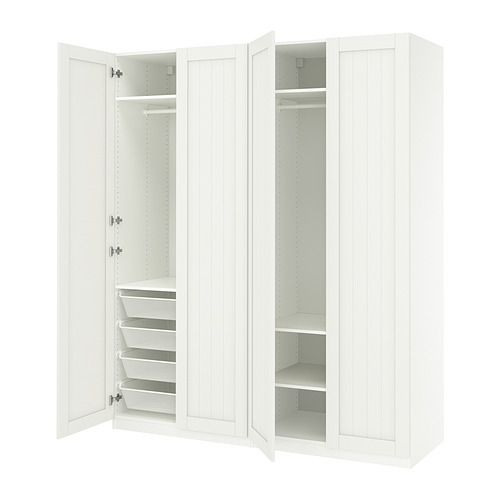 PAX / TYSSEDAL wardrobe combination white/mirror glass - IKEA