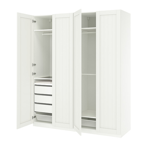 PAX / TONSTAD wardrobe combination white/off-white - IKEA