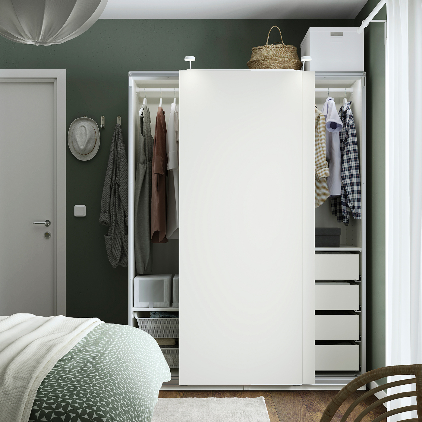 PAX / HASVIK wardrobe combination white/white - IKEA