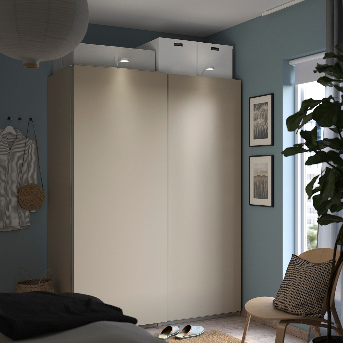 PAX / HASVIK wardrobe grey-beige/grey-beige - IKEA
