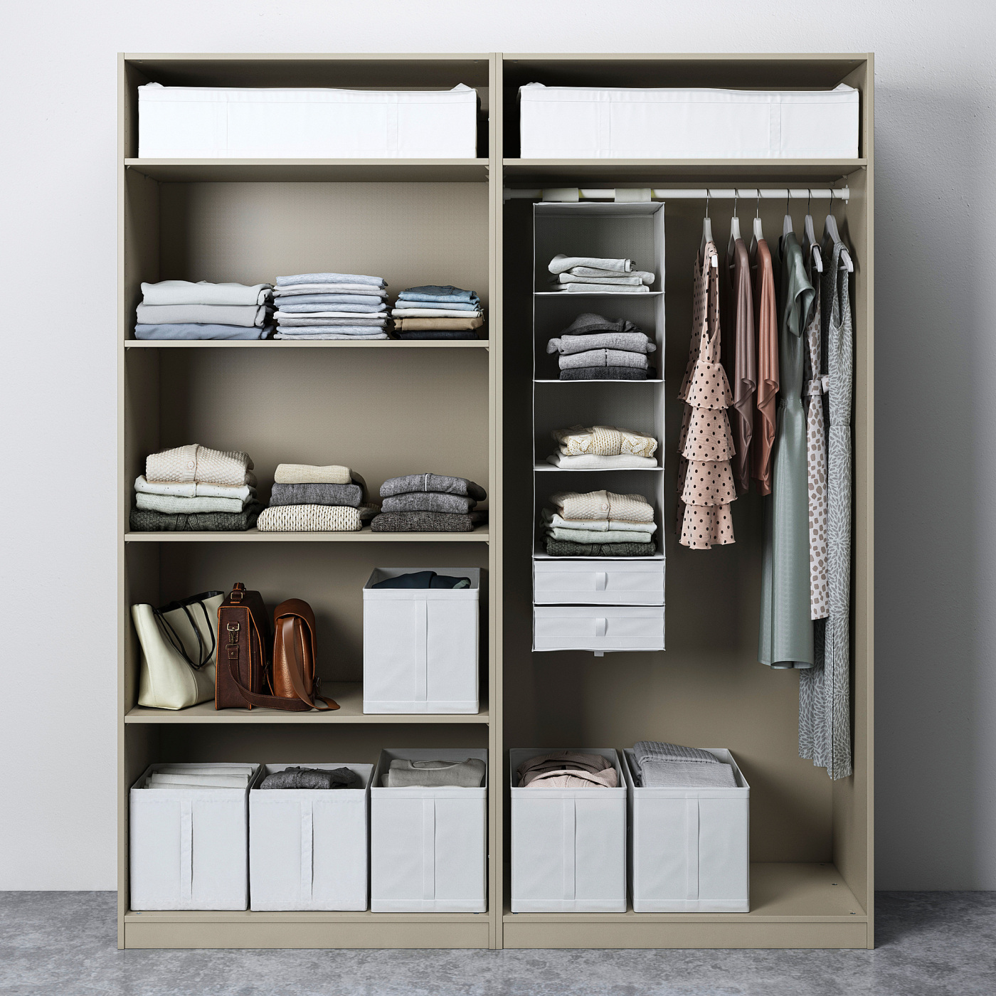 PAX / HASVIK wardrobe grey-beige/grey-beige - IKEA