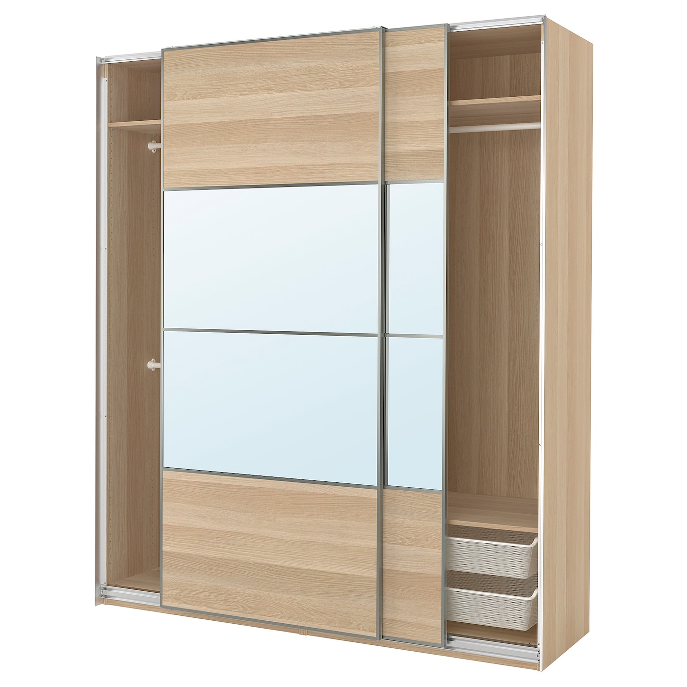 PAX / MEHAMN/AULI wardrobe combination white stained oak effect