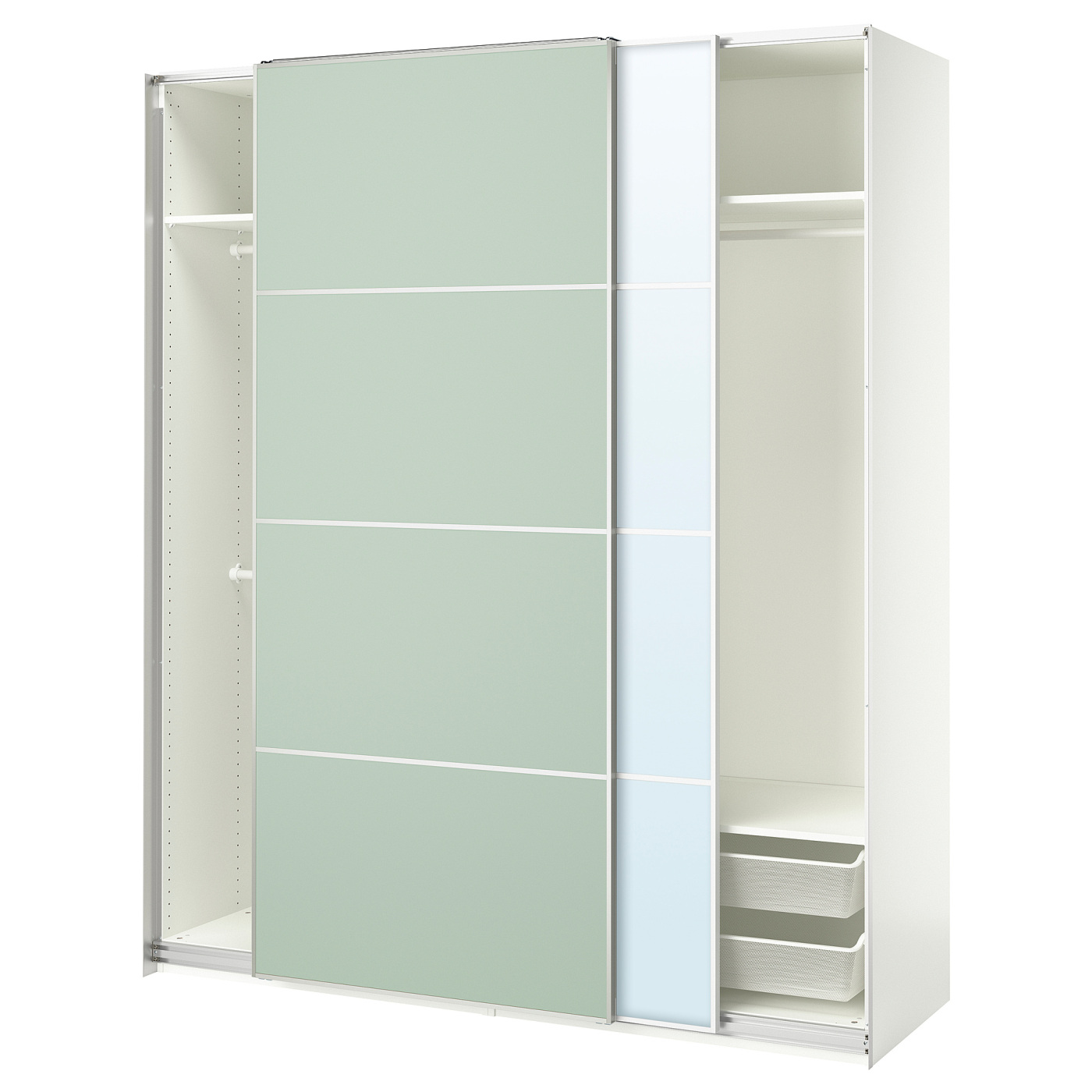 PAX / MEHAMN/AULI wardrobe with sliding doors white double sided