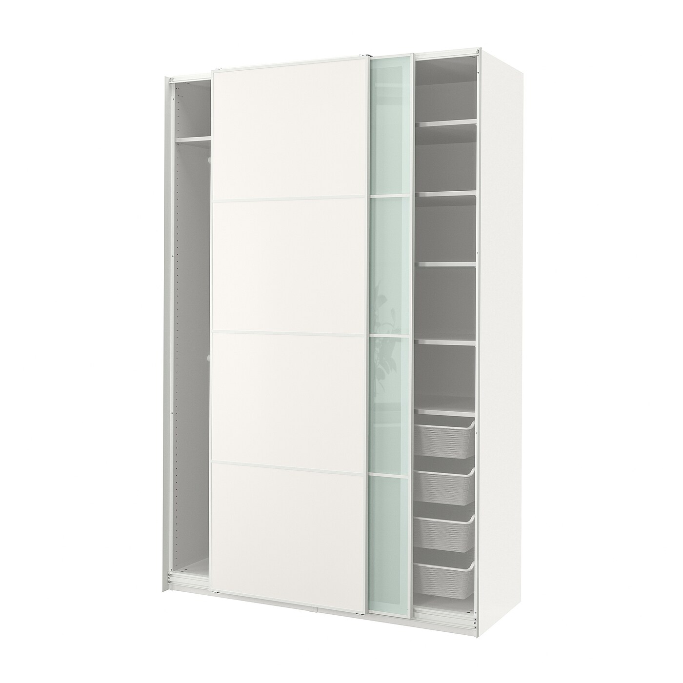 PAX MEHAMN SEKKEN wardrobe combination double sided white frosted glass IKEA